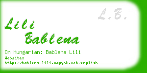 lili bablena business card